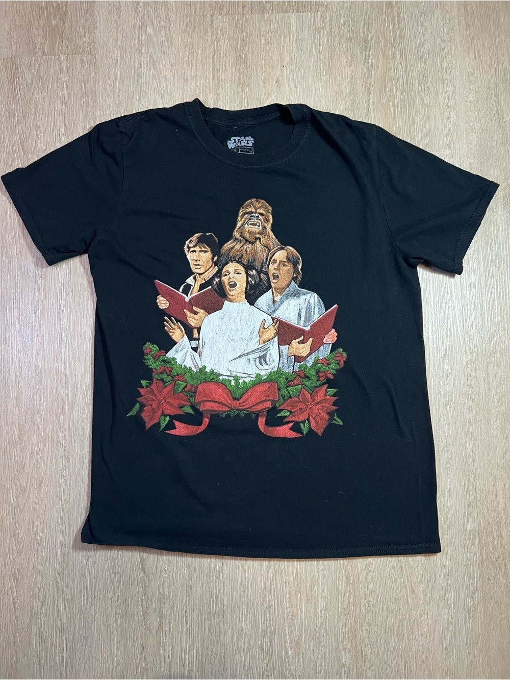 Star Wars Holiday Carolers Black Graphic Tee Retro